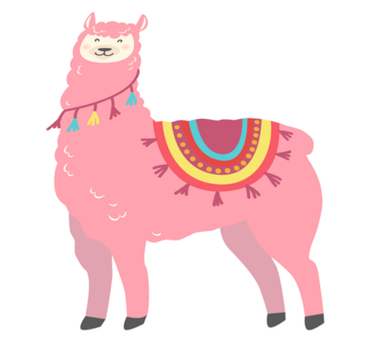 Animal vinyl carpet pink llama - TenStickers