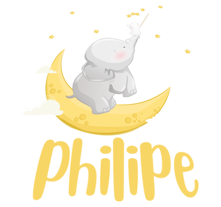 Customizable name elephant and rabbit vinyl carpet - TenStickers