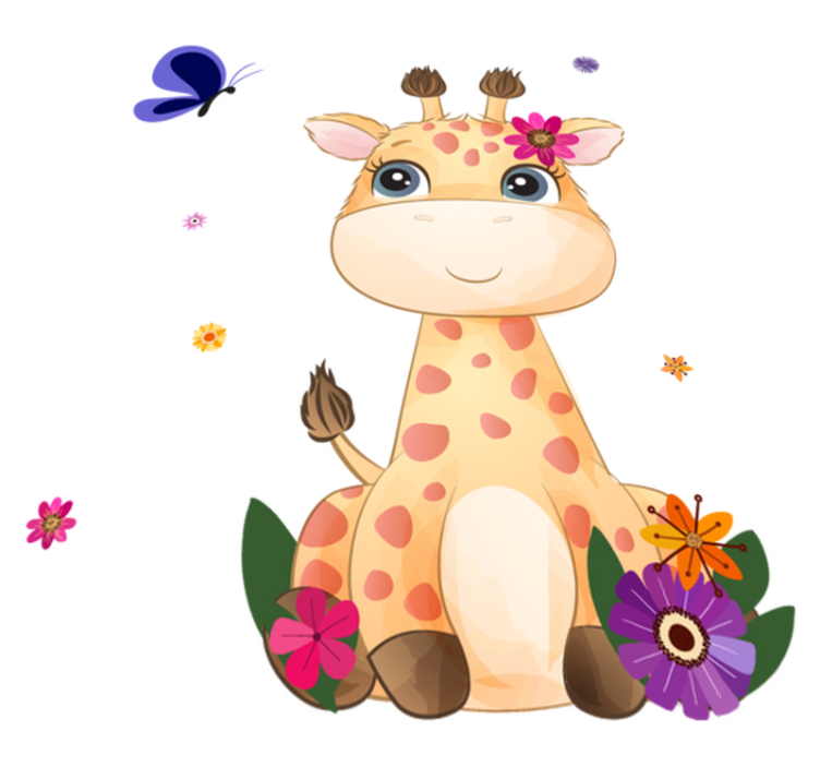 Animal vinyl carpet wild africa giraffe girl - TenStickers