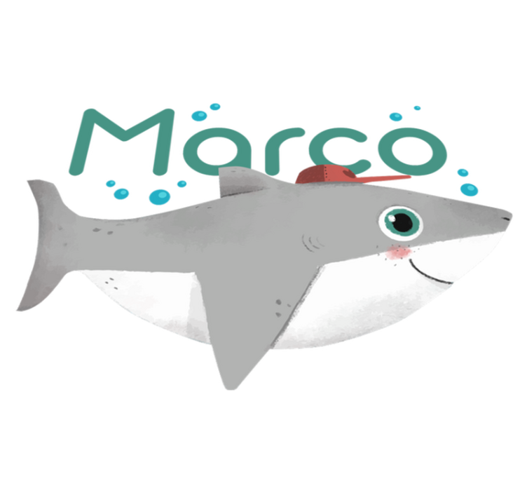 Baby shark with name animal vinyl carpet - TenStickers