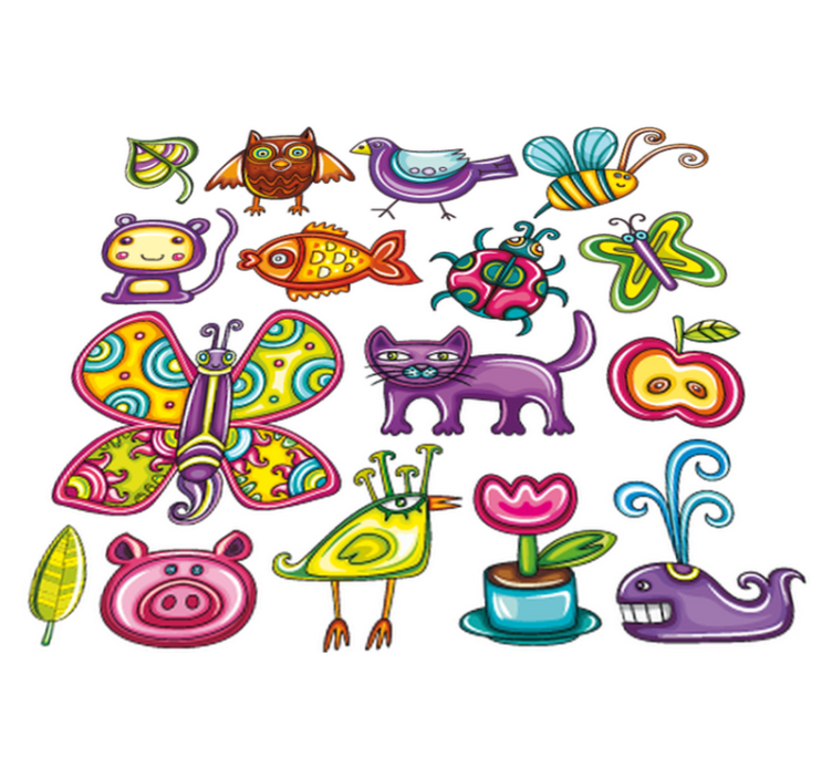 Colorful style animal vinyl carpet - TenStickers