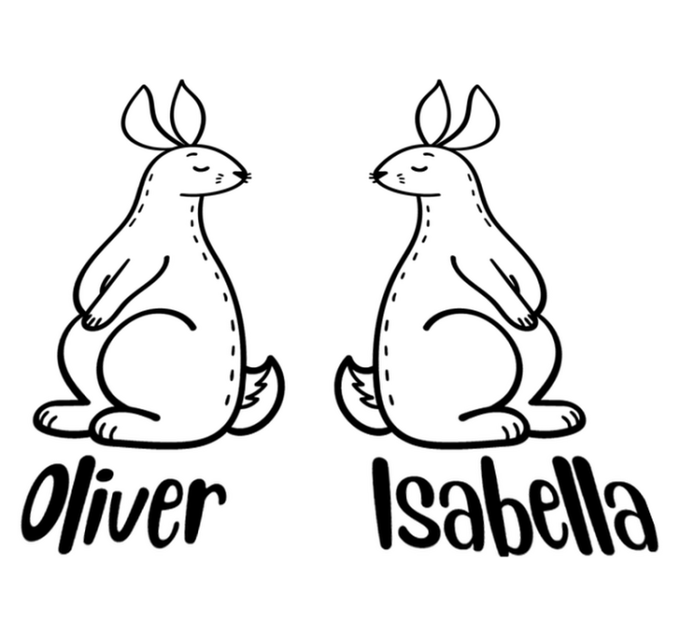 Animal vinyl carpet personalised easter bunnies - TenStickers