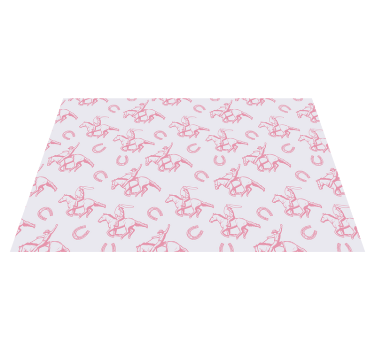 Animal vinyl carpet with pink cowboy horse pattern - TenStickers