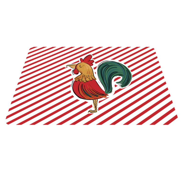 Animal vinyl carpet coloured rooster design original - TenStickers