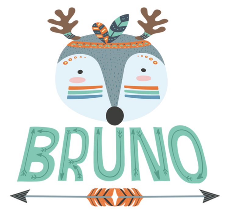 Animal vinyl carpet blue nordic deer with name - TenStickers