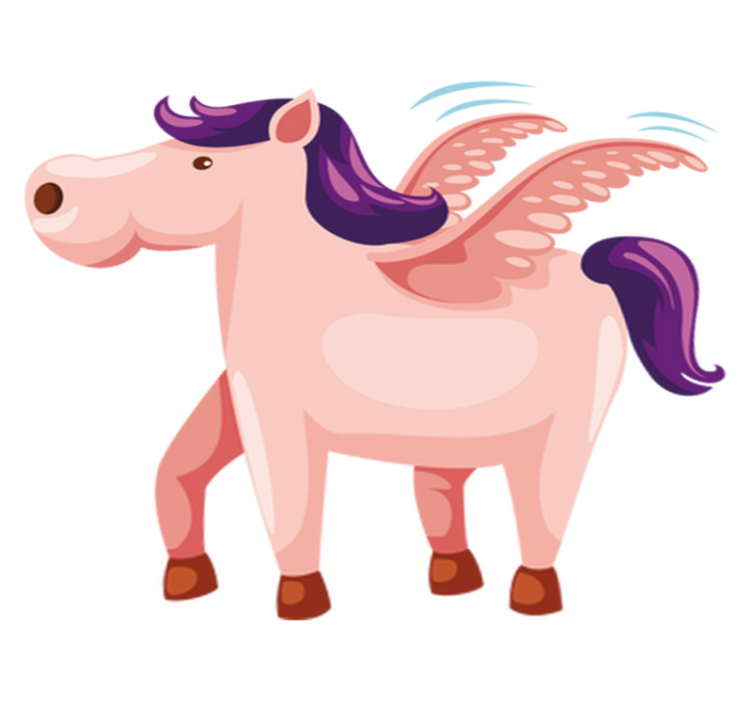 Cute winged pony animal vinyl carpet - TenStickers