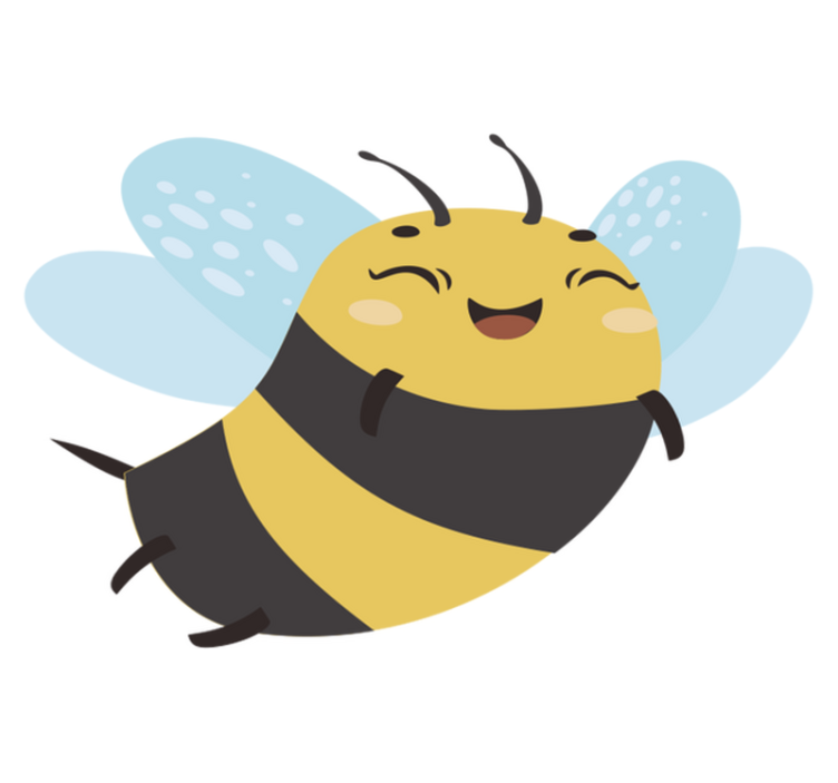 Animal vinyl carpet cheerful flying bee - TenStickers