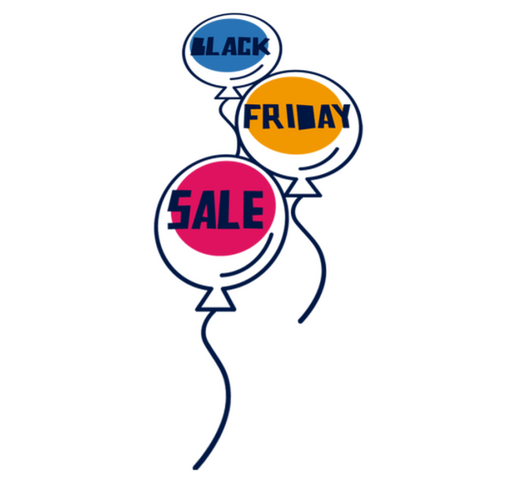 Black friday vinyl carpet colorful air balloons - TenStickers