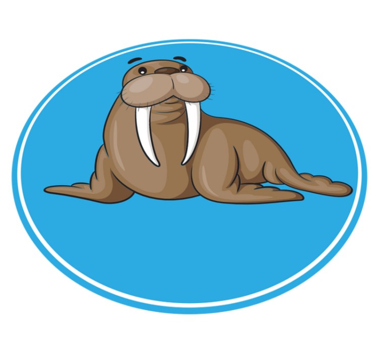 Cute walrus character animal vinyl carpet - TenStickers