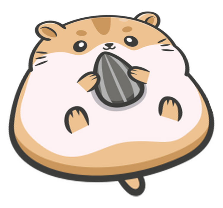 Cute hamster graphic animal vinyl carpet - TenStickers