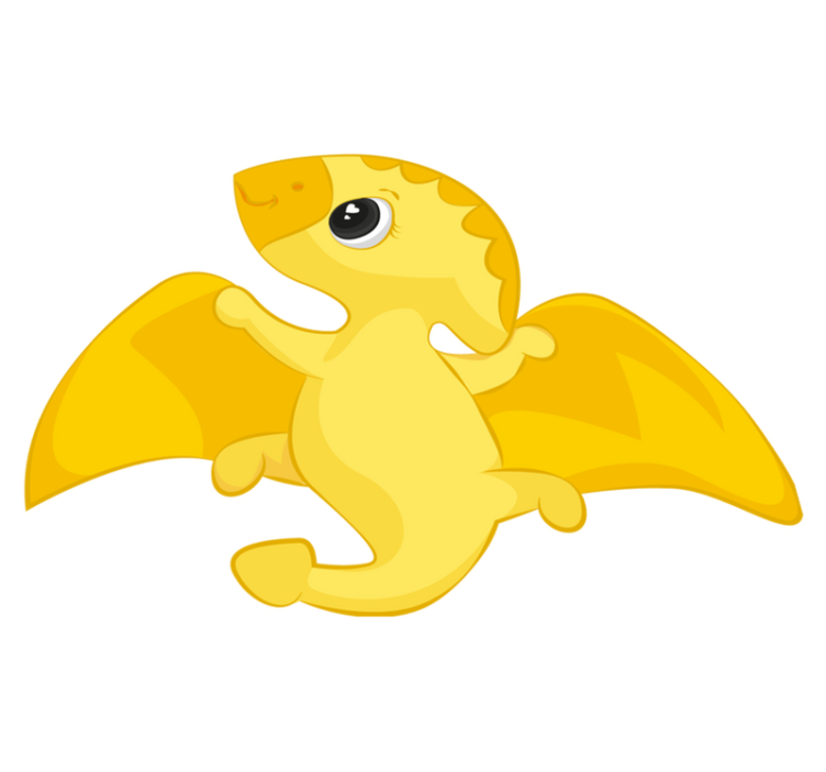 Animal vinyl carpet cheerful yellow dragon - TenStickers