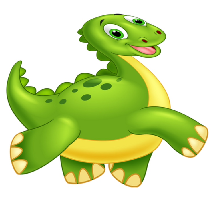 Cute green dinosaur animal vinyl carpet - TenStickers