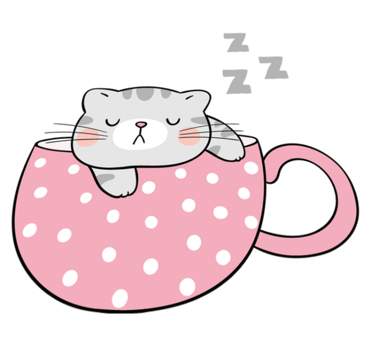 Animal vinyl carpet sleeping cat mug - TenStickers