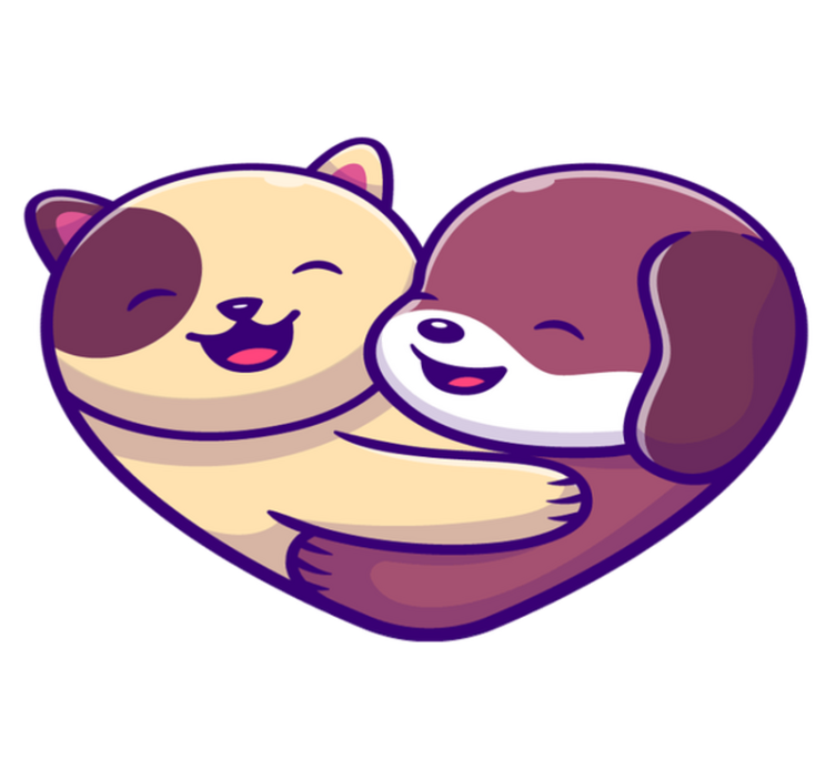 Cute animal embrace animal vinyl carpet - TenStickers