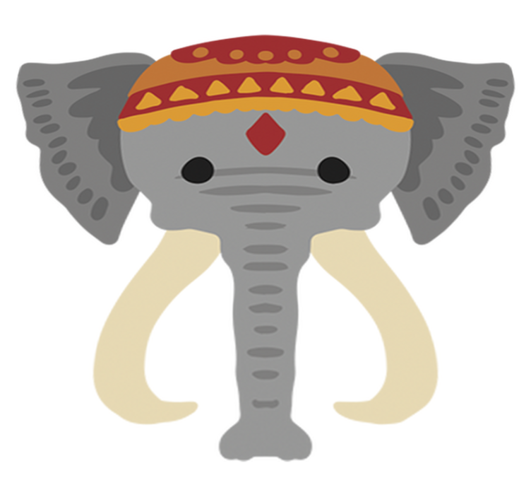 Animal vinyl carpet elephant head design - TenStickers