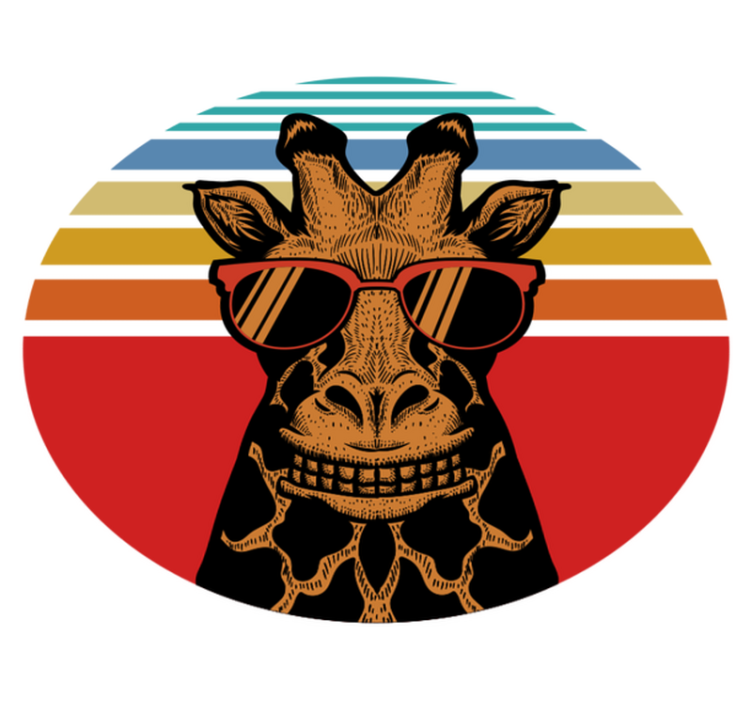 Cool sunglasses giraffe animal vinyl carpet - TenStickers