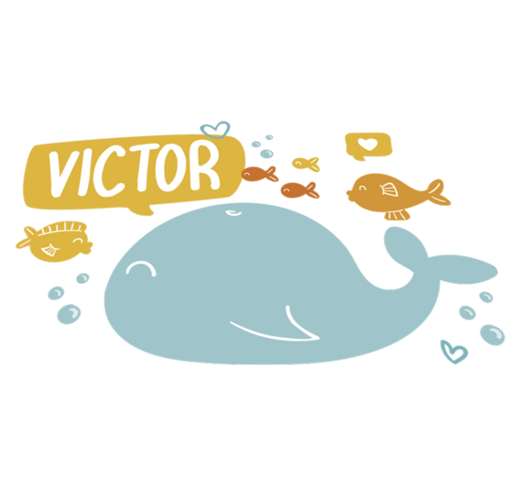 Cute whale design animal vinyl carpet - TenStickers
