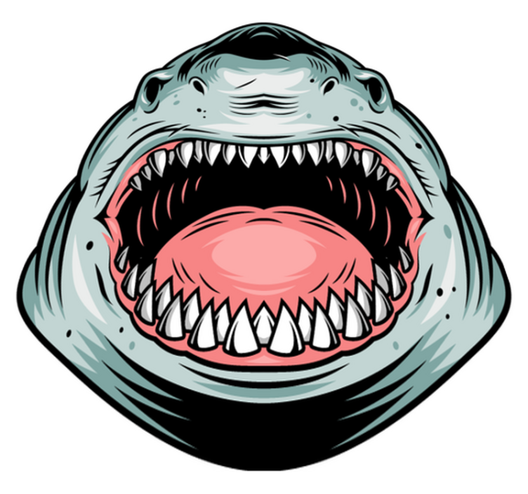 Ferocious shark head animal vinyl carpet - TenStickers