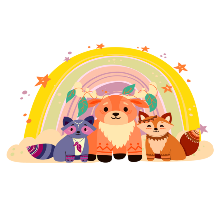 Animal vinyl carpet charming creature trio - TenStickers