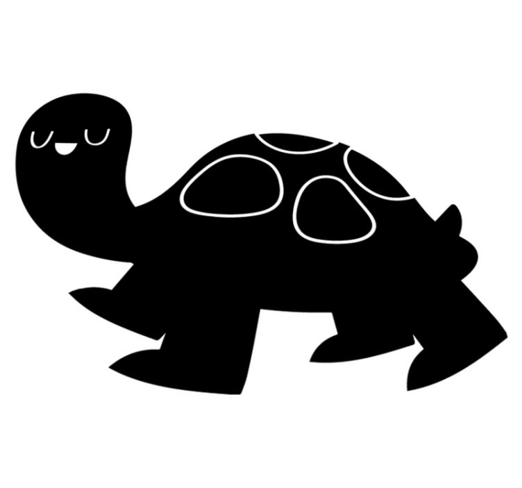 Animal vinyl carpet giant black turtle - TenStickers