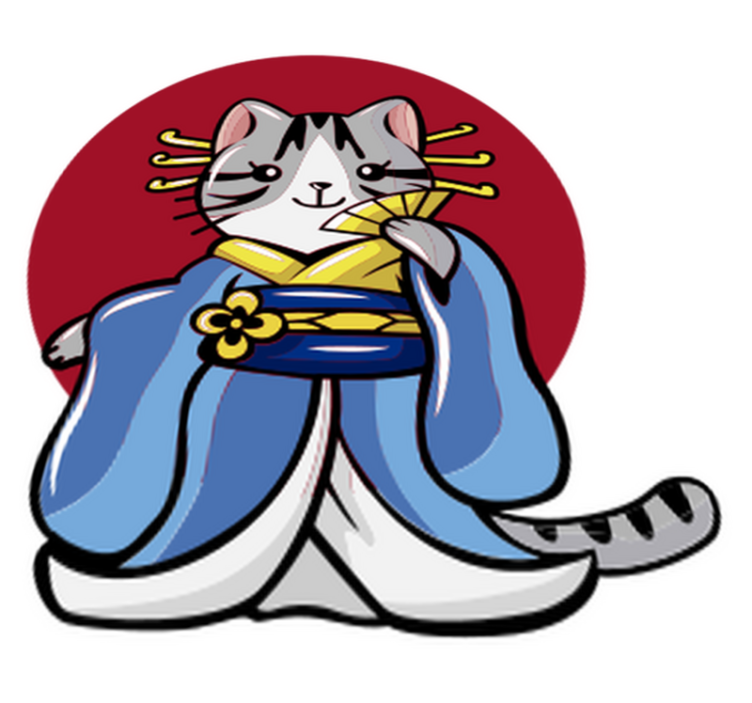 Animal vinyl carpet japanese decorative cat - TenStickers