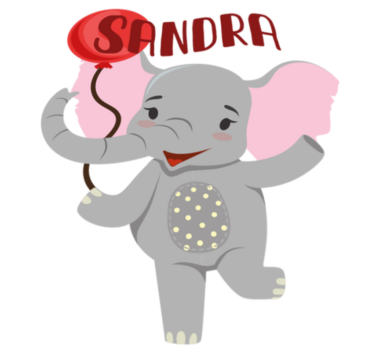 Animal vinyl carpet elephant and balloon - TenStickers