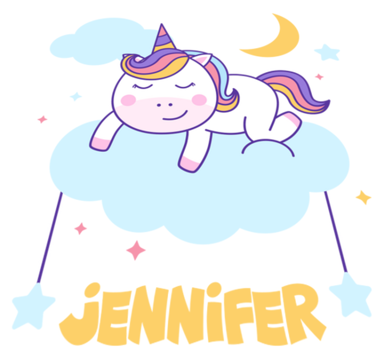 Animal vinyl carpet sleeping unicorn personalized rainbow - TenStickers