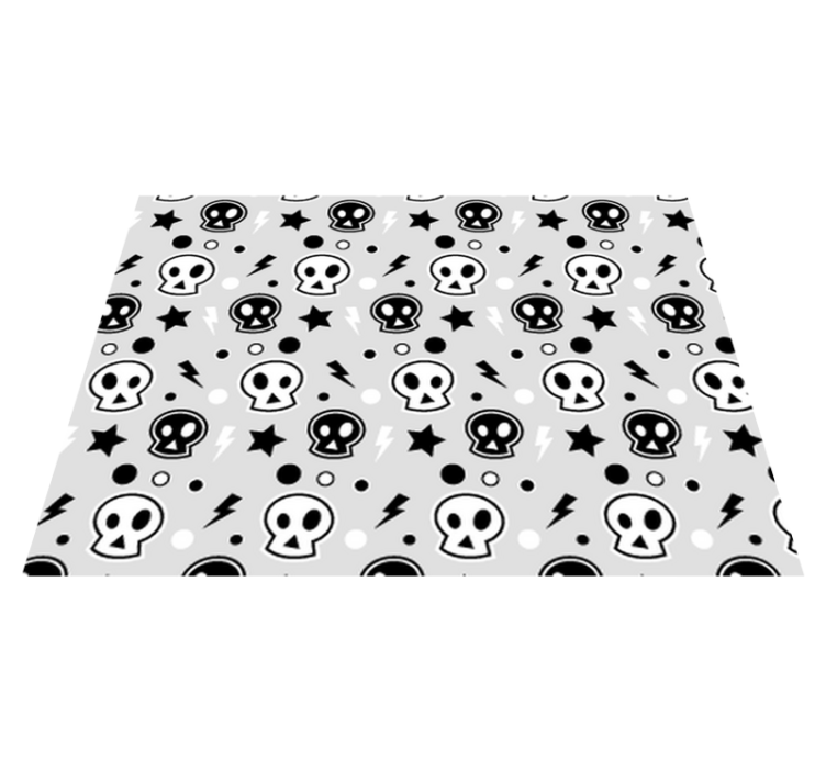 Halloween vinyl carpet with grey and white skulls - TenStickers