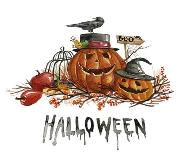 Halloween vinyl carpet scary pumpkins - TenStickers