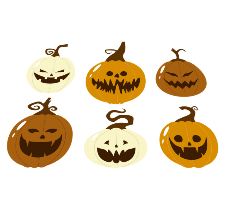 Halloween vinyl carpet scary pumpkin faces kit - TenStickers