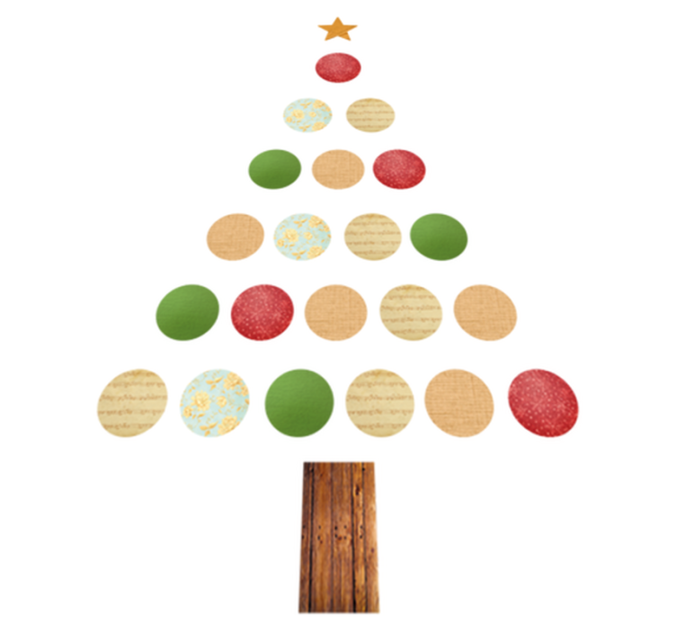 Christmas vinyl carpet colorful tree design - TenStickers