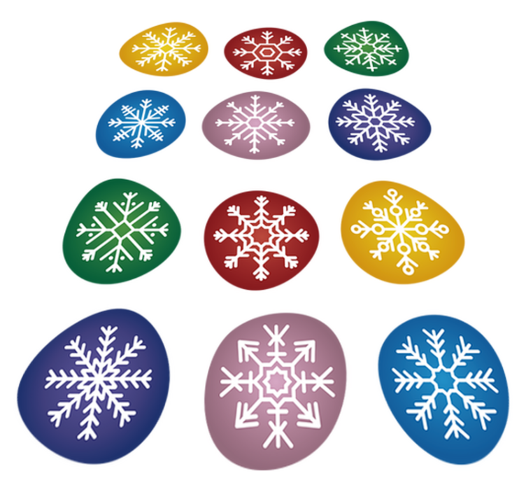 Christmas vinyl carpet colorful snowflakes - TenStickers