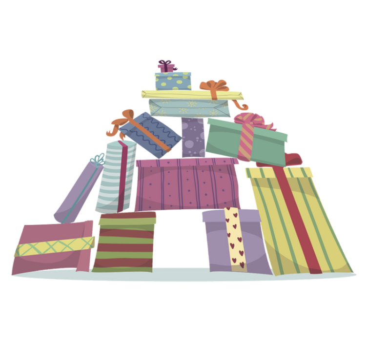 Christmas vinyl carpet gift mountain - TenStickers