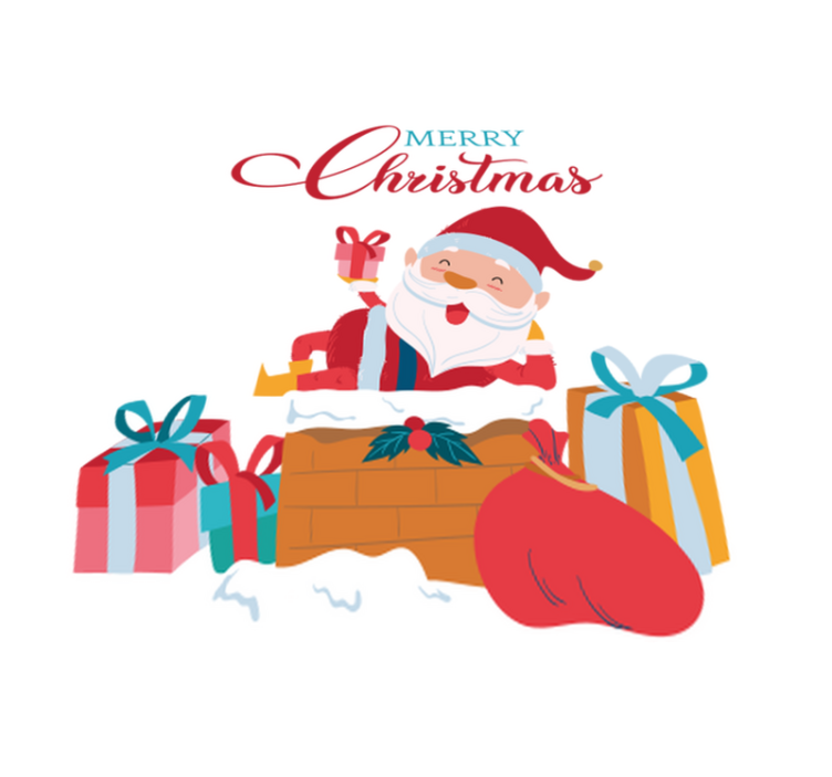 Christmas vinyl carpet brings joy with santa claus - TenStickers