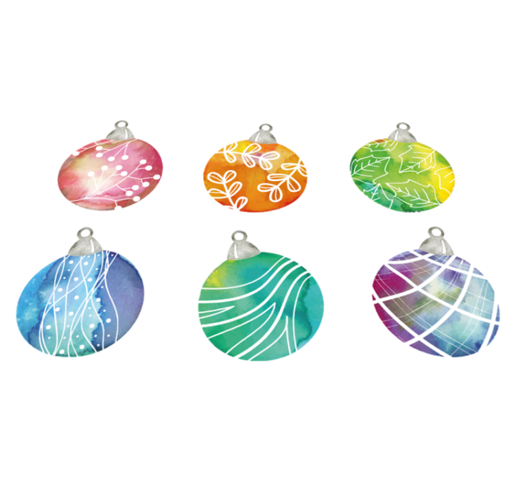 Christmas vinyl carpet watercolor christmas ornaments - TenStickers
