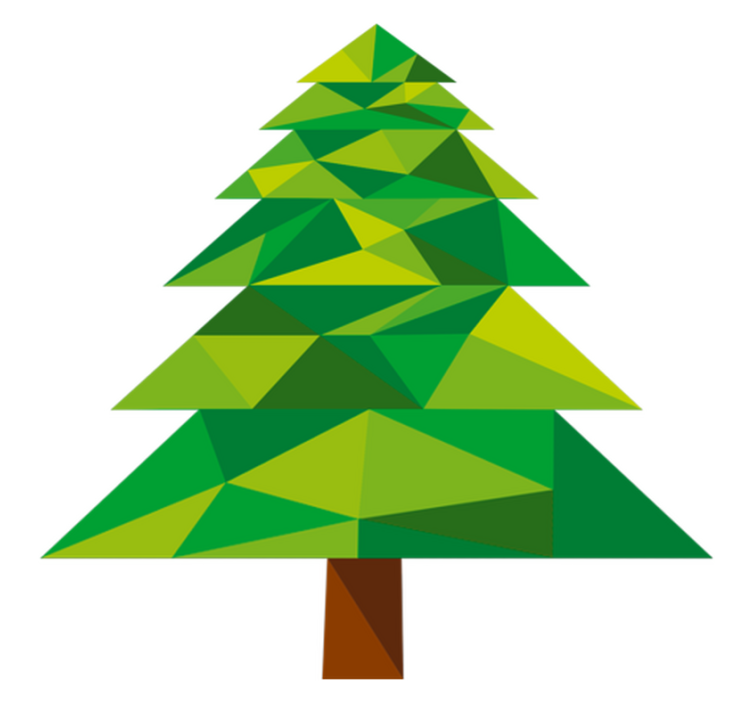 Christmas vinyl carpet with polygonal pine design - TenStickers