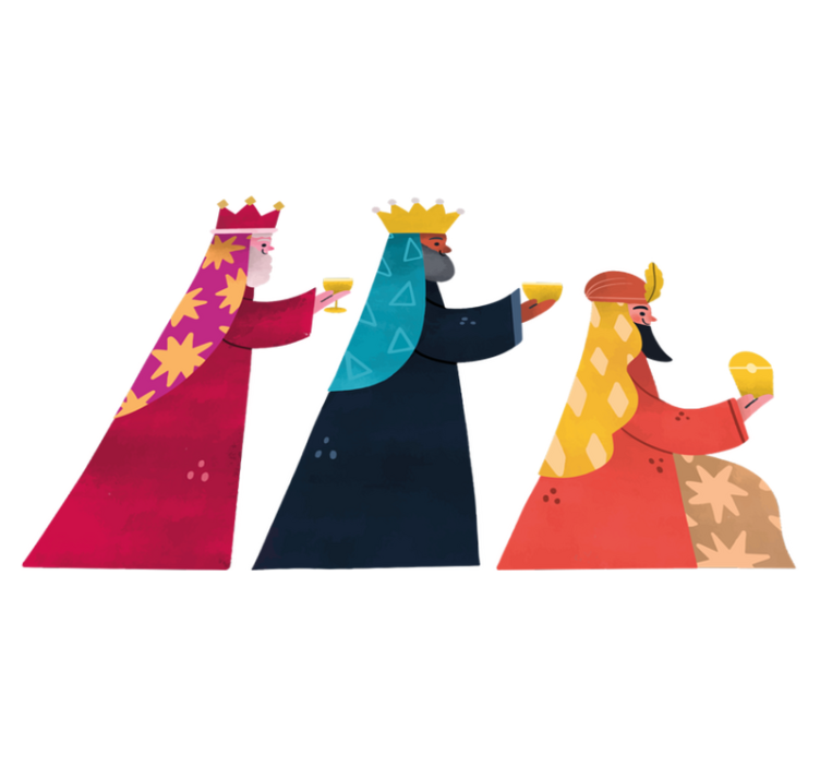 Christmas vinyl carpet watercolor three kings - TenStickers