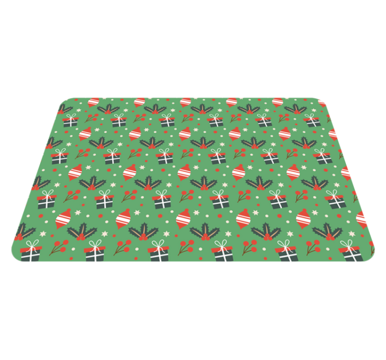 Christmas vinyl carpet with green candy pattern - TenStickers