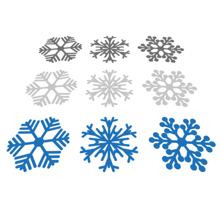 Christmas vinyl carpet with gray and blue snowflakes - TenStickers