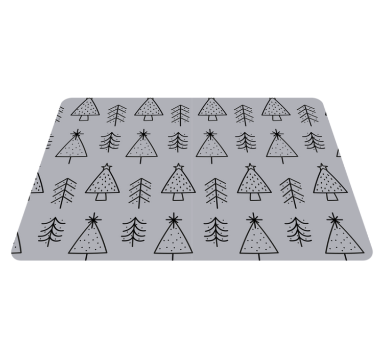 Christmas vinyl carpet with patterned christmas trees - TenStickers