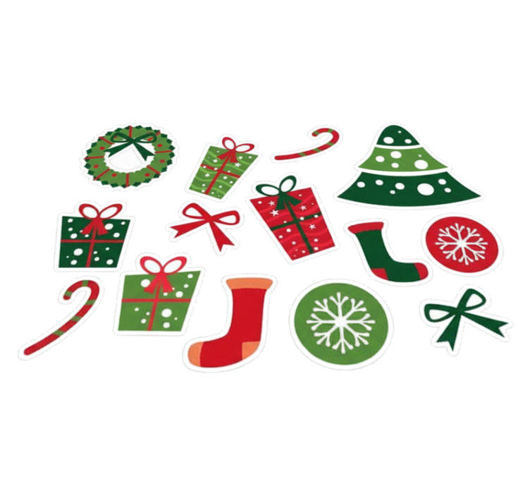 Christmas vinyl carpet with classic holiday motifs - TenStickers