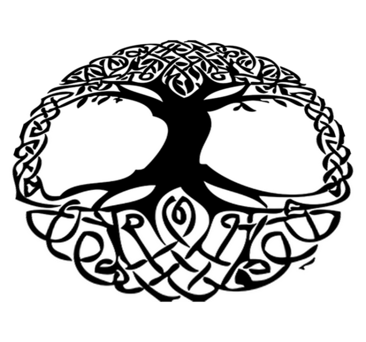 Floral vinyl carpet celta black tree design - TenStickers