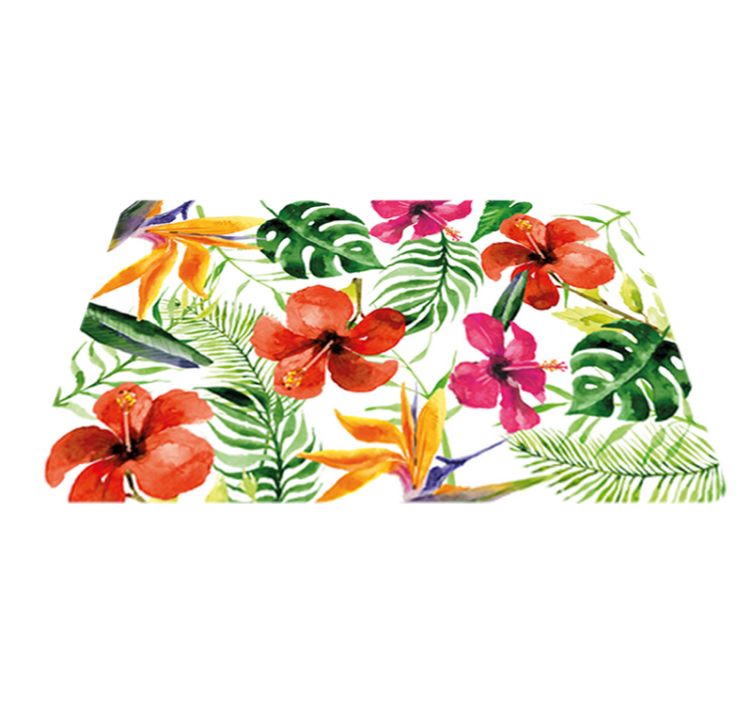 Colorful monstera floral vinyl carpet - TenStickers