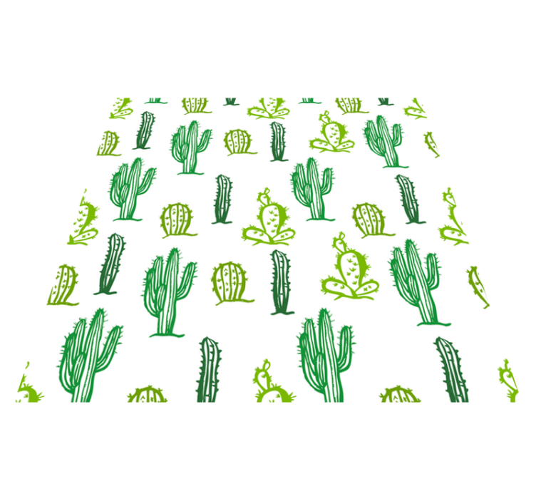 Floral vinyl carpet in green cactus design - TenStickers