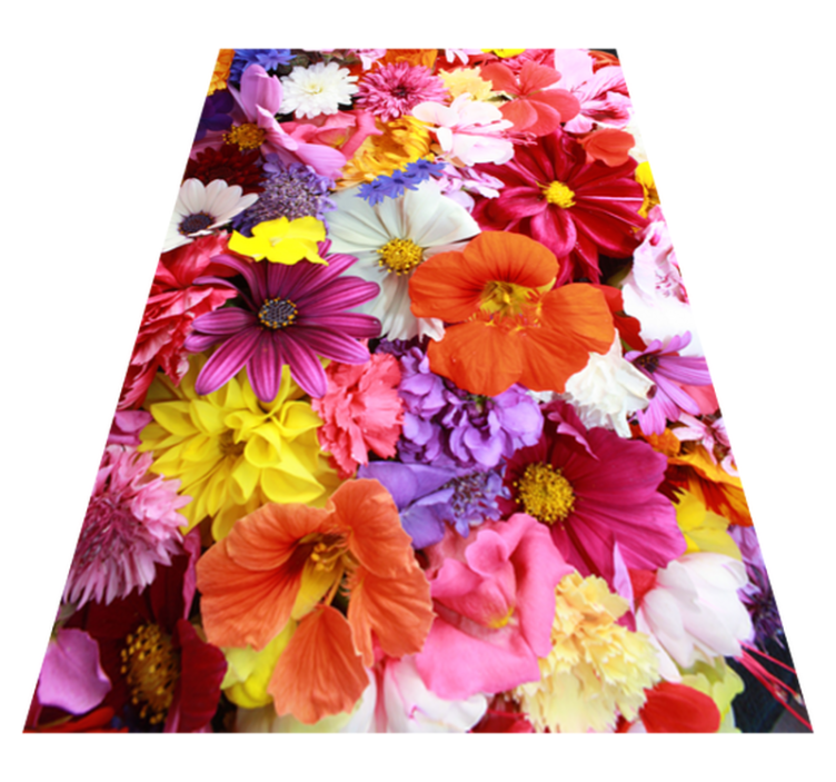 Floral vinyl carpet with an abundance of colorful blooms - TenStickers