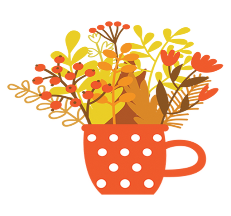 Floral vinyl carpet autumn jar design - TenStickers