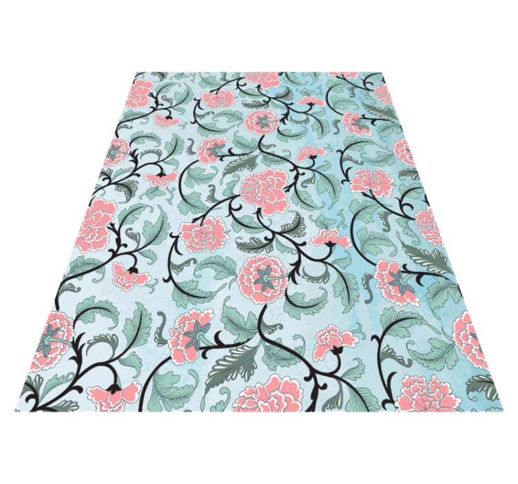 Floral vinyl carpet with japanese flowers design - TenStickers
