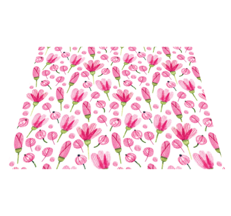 Floral vinyl carpet pink aquarelle flowers - TenStickers