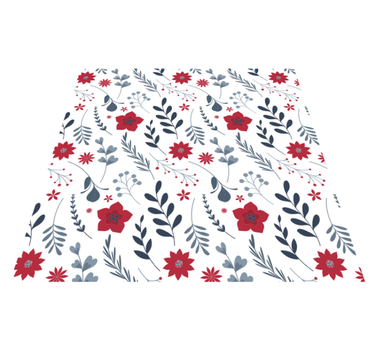 Floral vinyl carpet in red and white pattern - TenStickers