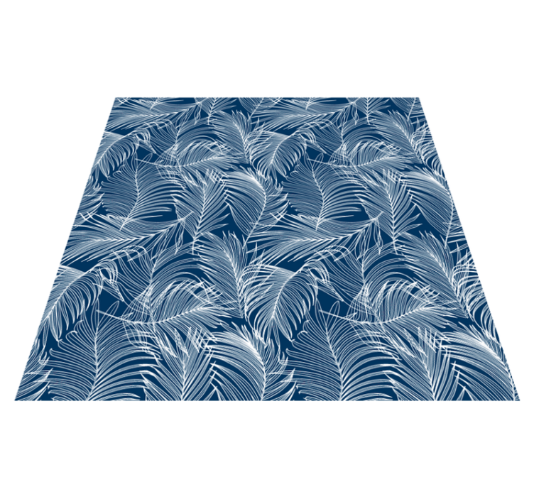 Graceful blue leaves floral vinyl carpet - TenStickers